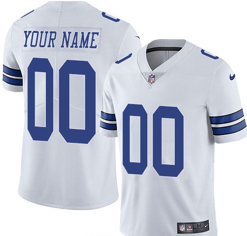 Nike Dallas Cowboys White Men Customized Vapor Untouchable Limited Jersey->customized nfl jersey->Custom Jersey